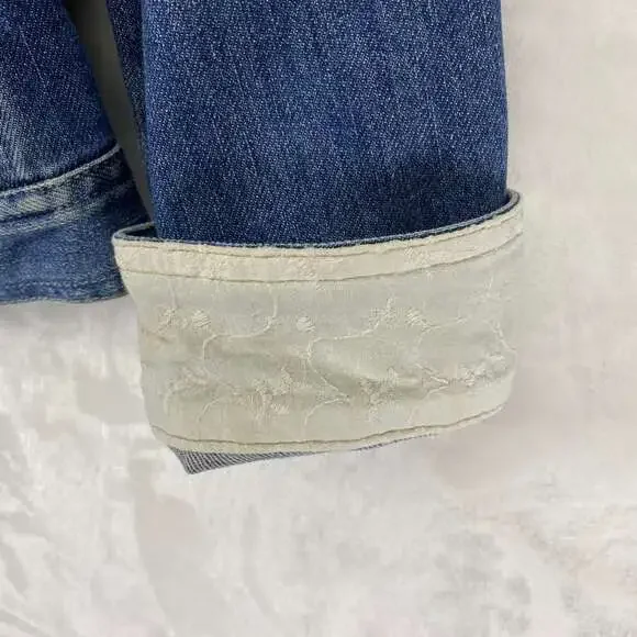 J. JILL Bluer denim Jacket cuffs cotton Sz  S - Picture 6 of 6